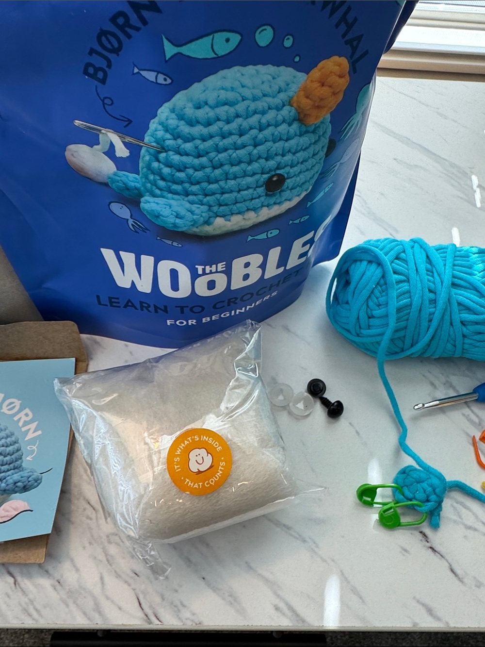 The Woobles Kids Crochet Kit - Narwhal - Picture 4 of 7